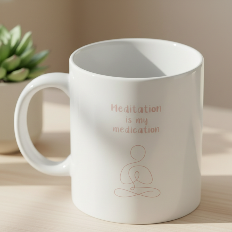 Meditation mug – close-up mindful lifestyle shot