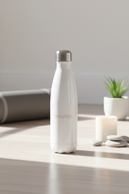 PAUSE water bottle pink in yoga studio lifestyle setting